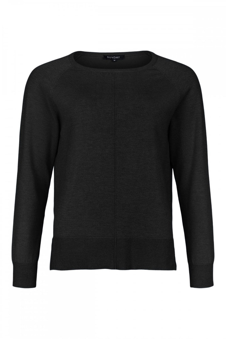 SEAM DETAIL FINE KNIT JUMPER | COL=BLACK 90
