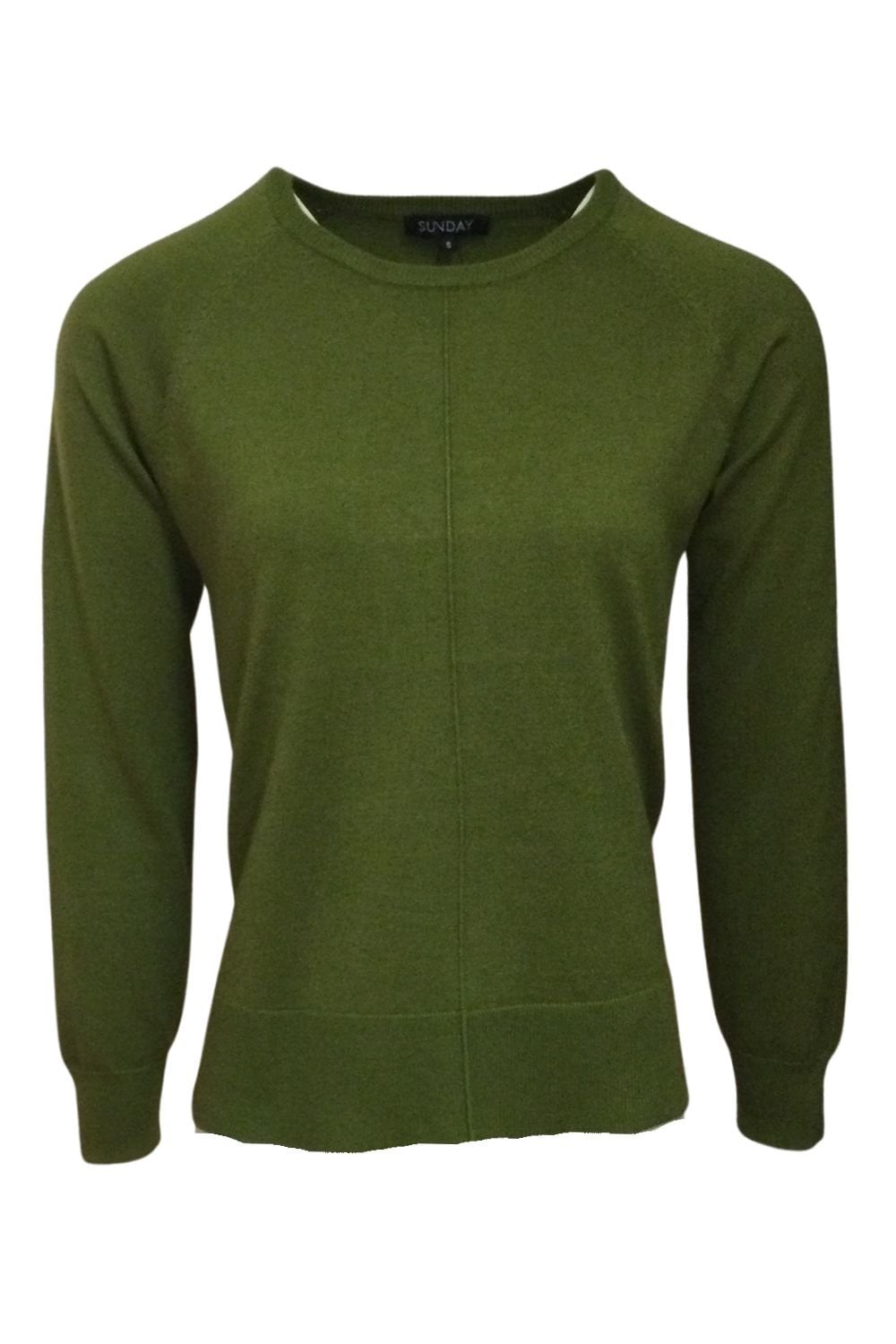 SEAM DETAIL FINE KNIT JUMPER | COL=LAKE GREEN