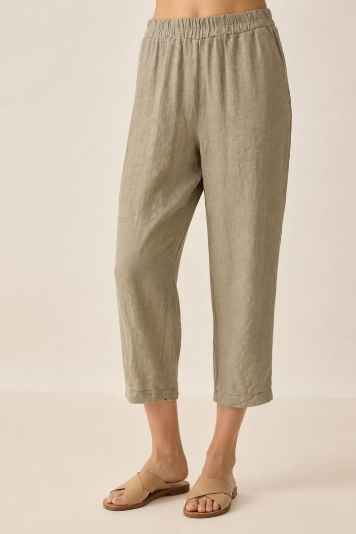 LINEN TROUSERS | COL=PUTTY