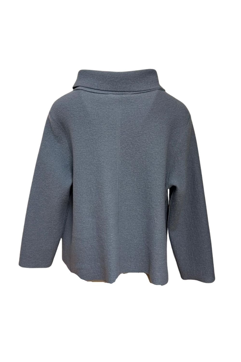 A SHAPED BOILED WOOL JACKET | COL=BLUE