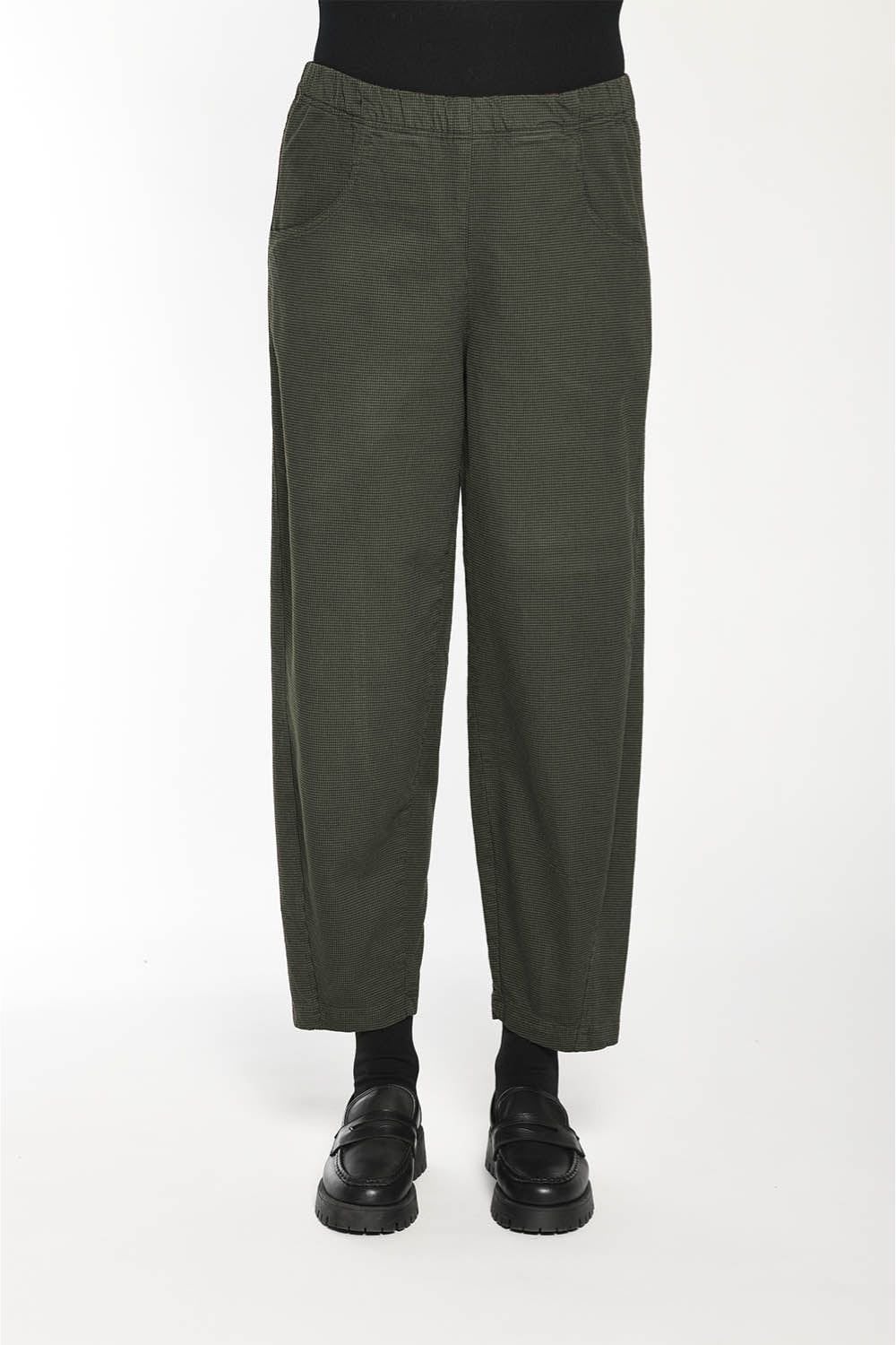 MINI GRID TROUSER | COL=DARK OLIVE
