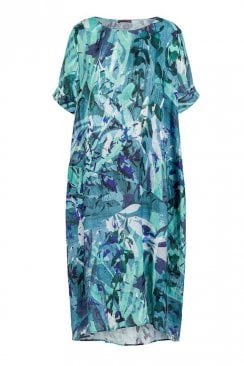 MULTI PRINT LINEN DRESS