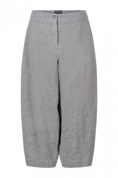 PURE LINEN CROPPED TROUSERS