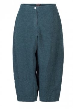 PURE LINEN CROPPED TROUSERS